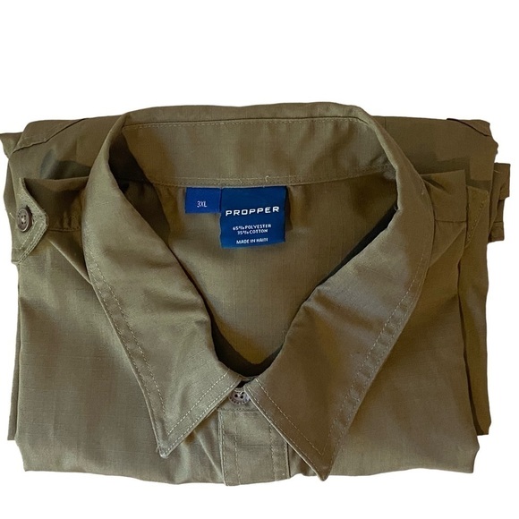 Propper men's size 3xl Tactical Dress Shirt short sleeve ripstop "Coyote" color - Picture 5 of 6